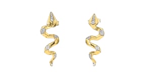 .10 ct. t.w. Diamond Snake Drop Earrings in 18kt Gold Over Sterling