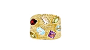 2.40 ct. t.w. Multi-Gemstone Ring in 18kt Gold Over Sterling
