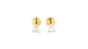 Pear-Shaped Lab-Grown Diamond Flat-Back Stud Earrings in 14kt Yellow Gold