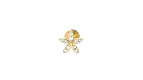Lab-Grown Diamond Flower Single Flat-Back Stud Earring in 14kt Yellow Gold