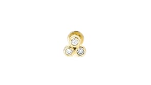 Lab-Grown Diamond Three-Stone Flat-Back Stud Earrings in 14kt Yellow Gold