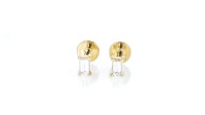 Baguette Lab-Grown Diamond Flat-Back Stud Earrings in 14kt Yellow Gold