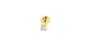 Princess-Cut Lab-Grown Diamond Flat-Back Stud Earrings in 14kt Yellow Gold