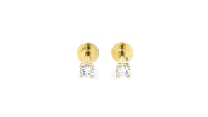 Round Lab-Grown Diamond Flat-Back Stud Earrings in 14kt Yellow Gold