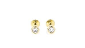 Round Lab-Grown Diamond Flat-Back Stud Earrings in 14kt Yellow Gold