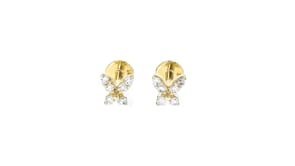 Lab-Grown Diamond Butterfly Single Flat-Back Stud Earring in 14kt Yellow Gold