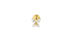 Lab-Grown Diamond Butterfly Single Flat-Back Stud Earring in 14kt Yellow Gold