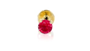 20 Carat Ruby Single Stud Earring in 14kt Yellow Gold