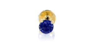 20 Carat Sapphire Single Stud Earring in 14kt Yellow Gold