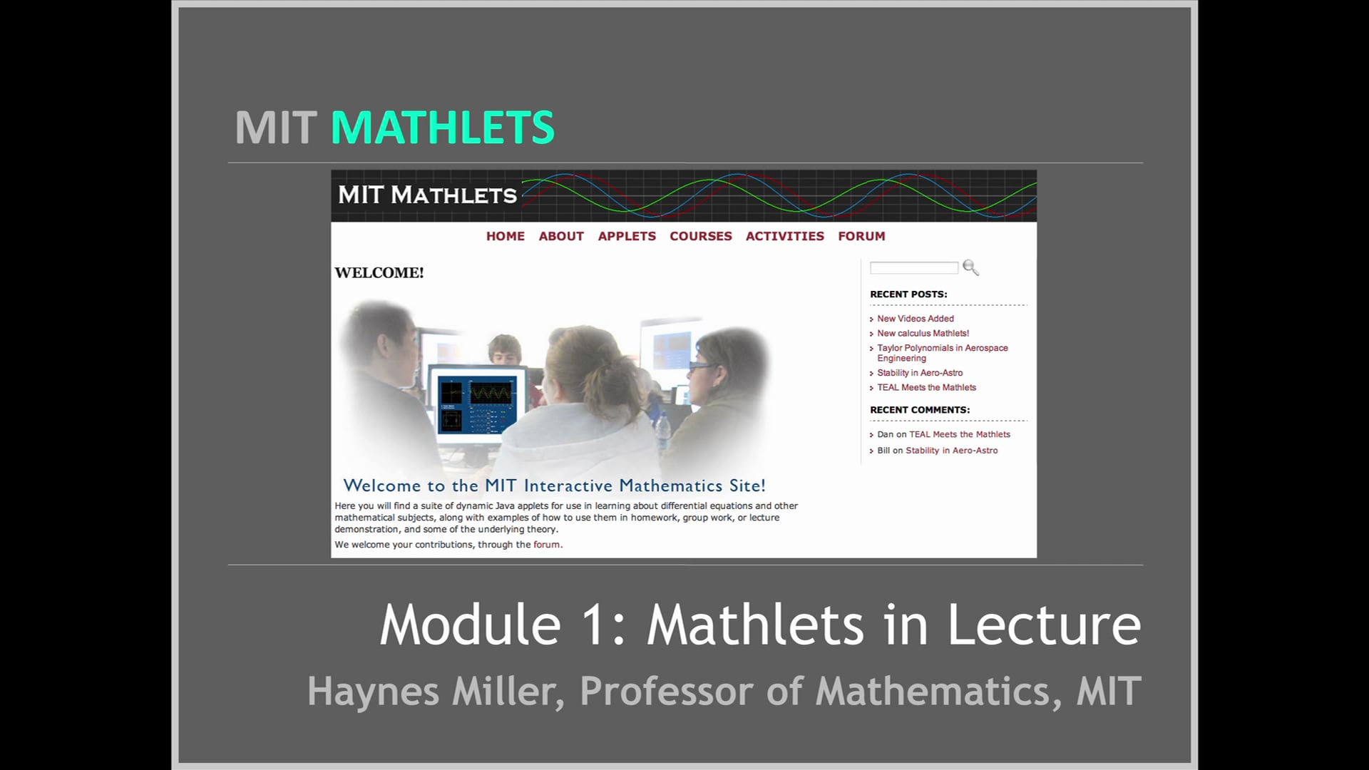 MIT Mathlets in Lecture, Module 1 | Videos & Movies on Vimeo