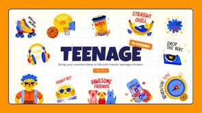 Animated Teenage Stickers Set, an Emoji Icon by Vectors Market (Thumbnail 5 of 5)