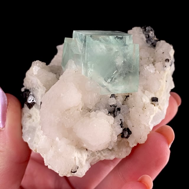 Fluorite on Calcite with Sphalerite