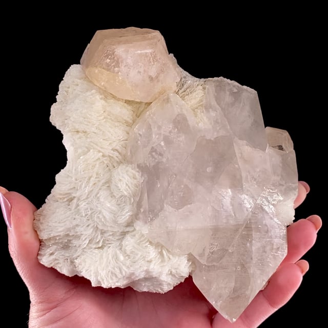 Beryl var: Morganite with Quartz and Albite var: Cleavelandite