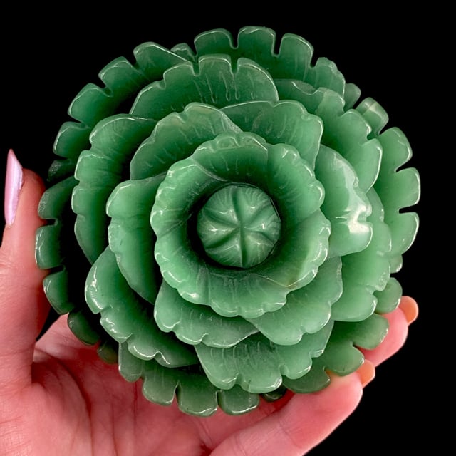 Aventurine Carving, Flower