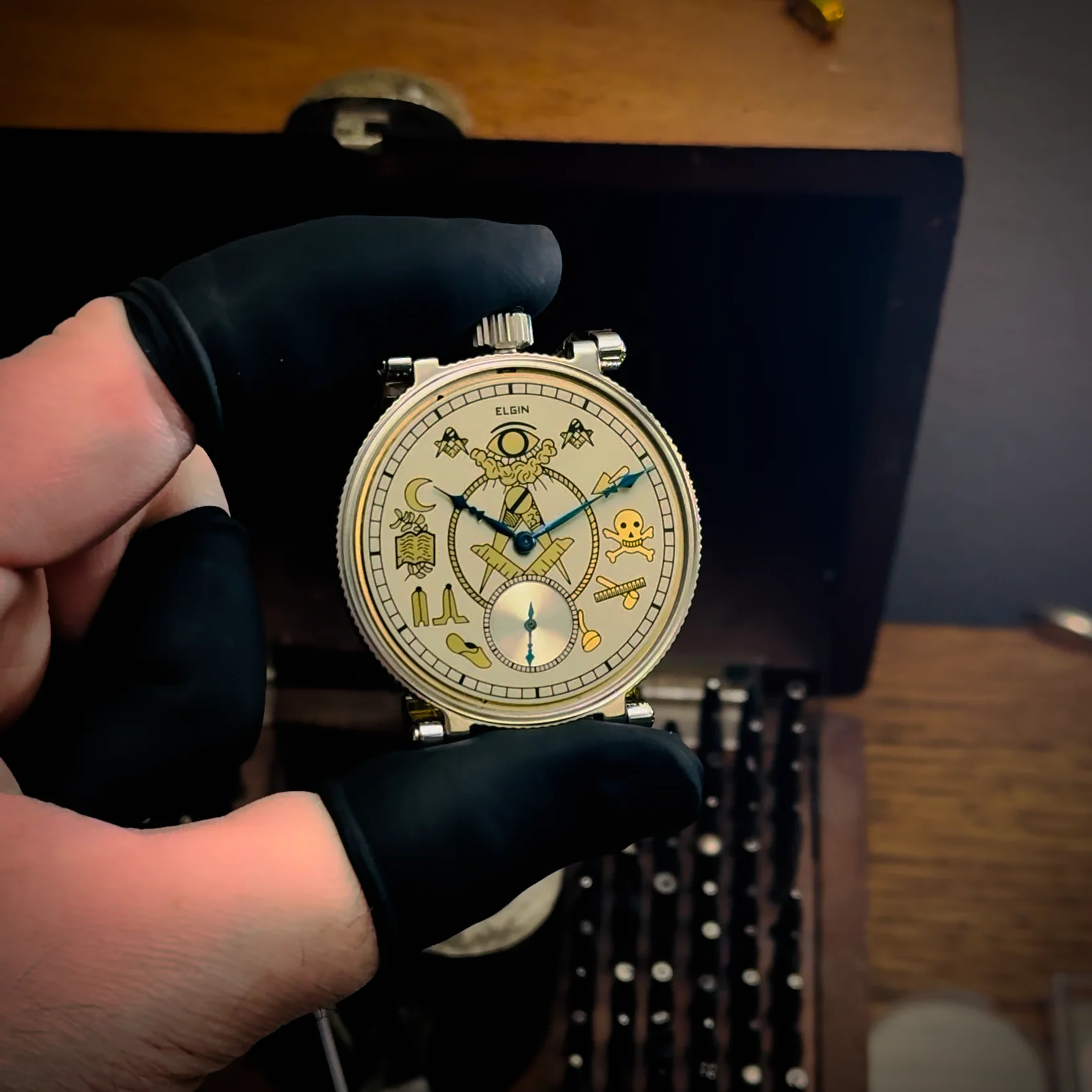 Elgin pocket watch conversion — Frett & Co Clockworks
