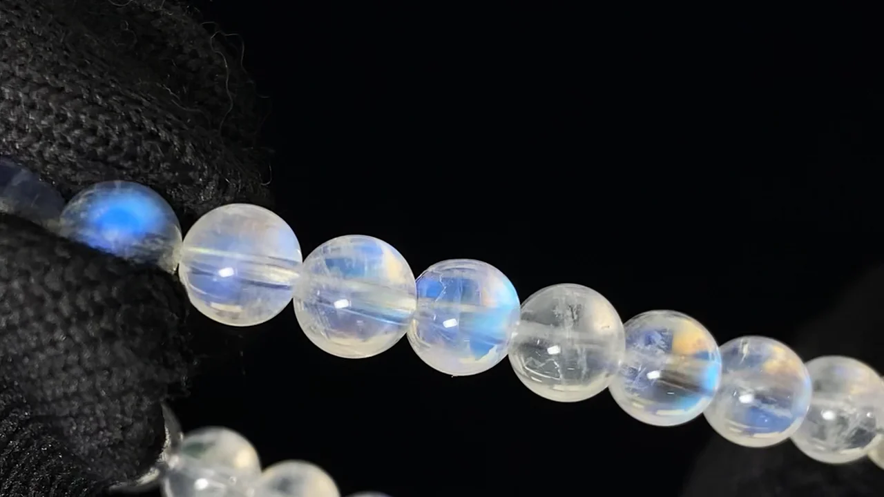アンデシンラブラドライト ブレスレット 動画】【1点もの】宝石質アンデシンラブラドライトAAA ラウンド
