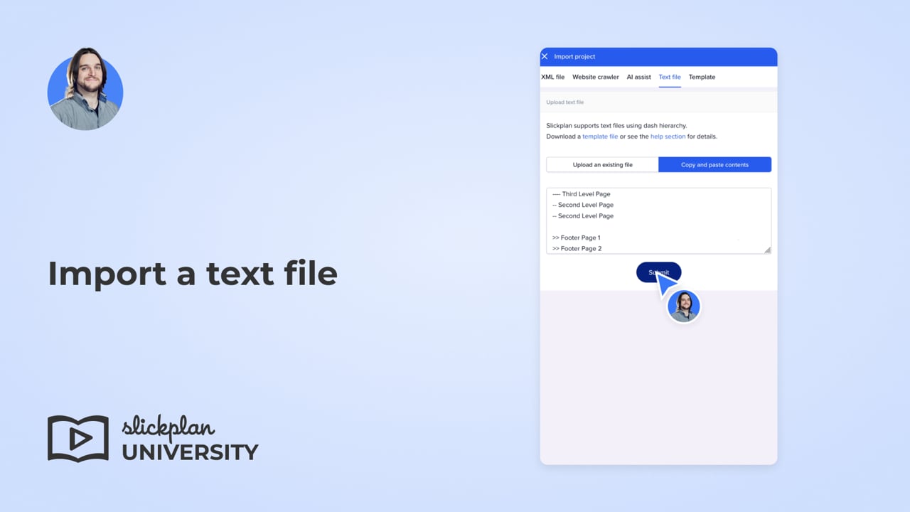 Import a text file