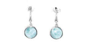 Larimar Drop Earrings in Sterling Silver