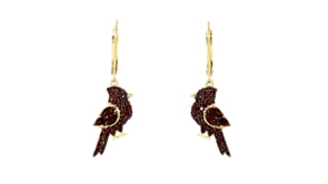 80 ct. t.w. Garnet Cardinal Drop Earrings in 18kt Gold Over Sterling