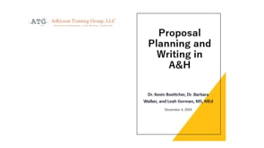 Proposal Planning and Writing in Arts & Humanities