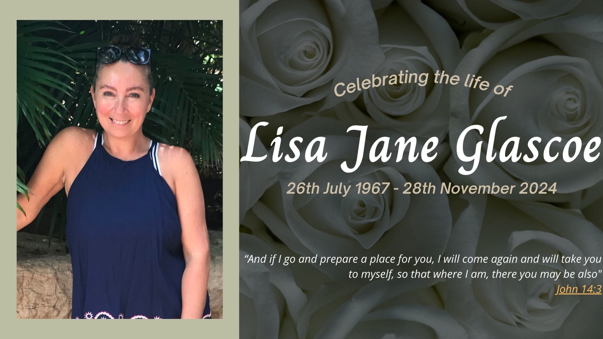 Funeral livestream of the late Lisa Jane Glascoe