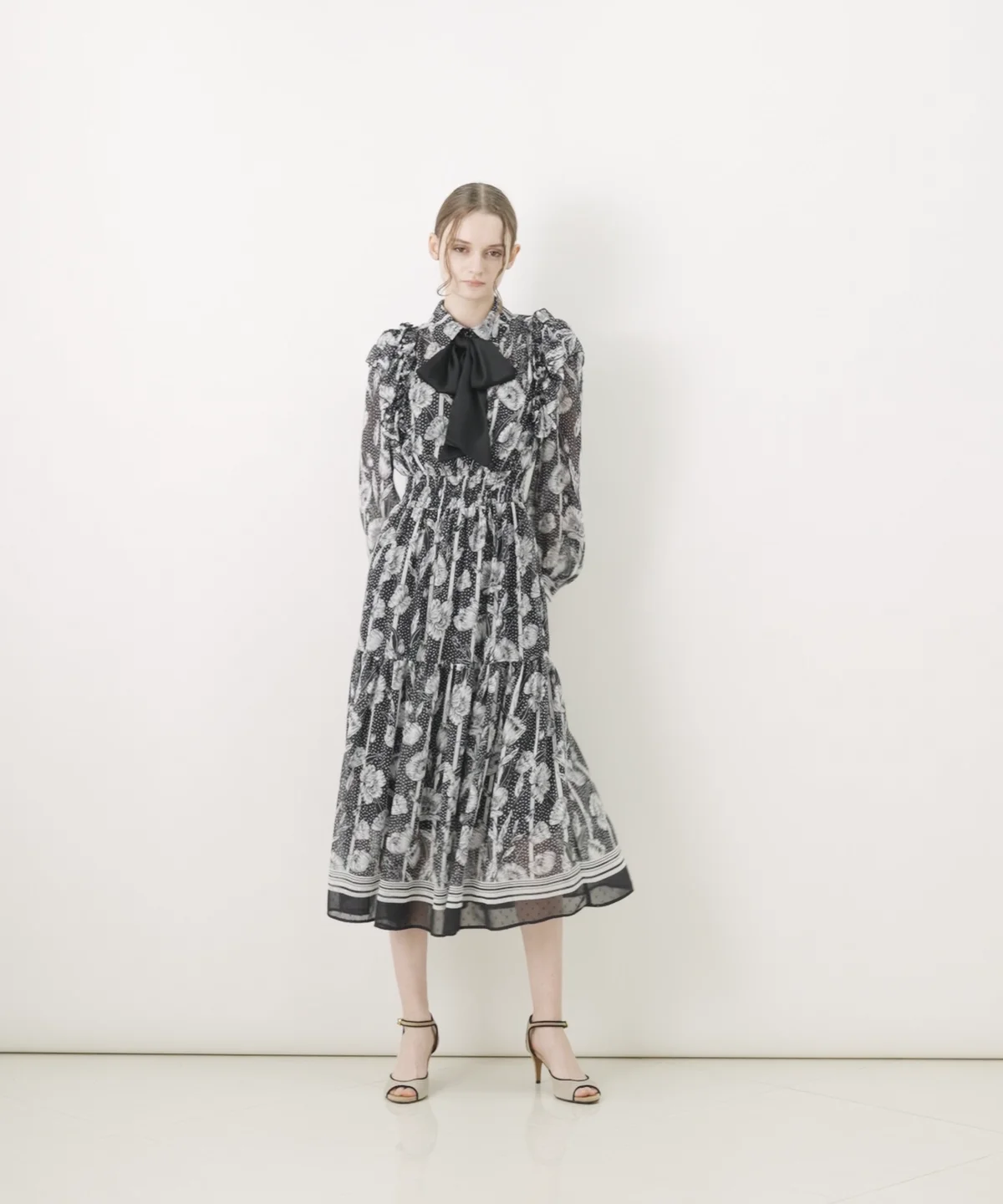 CORCOVADO / Polyester Chiffon ボウタイリボンドレス CORCOVADO CORCOVADO / Polyester Chiffon ボウタイリボンドレス CORCOVADO