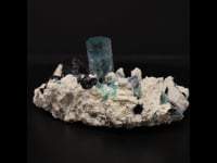 73546 - Aquamarine, Schorl, Fluorite