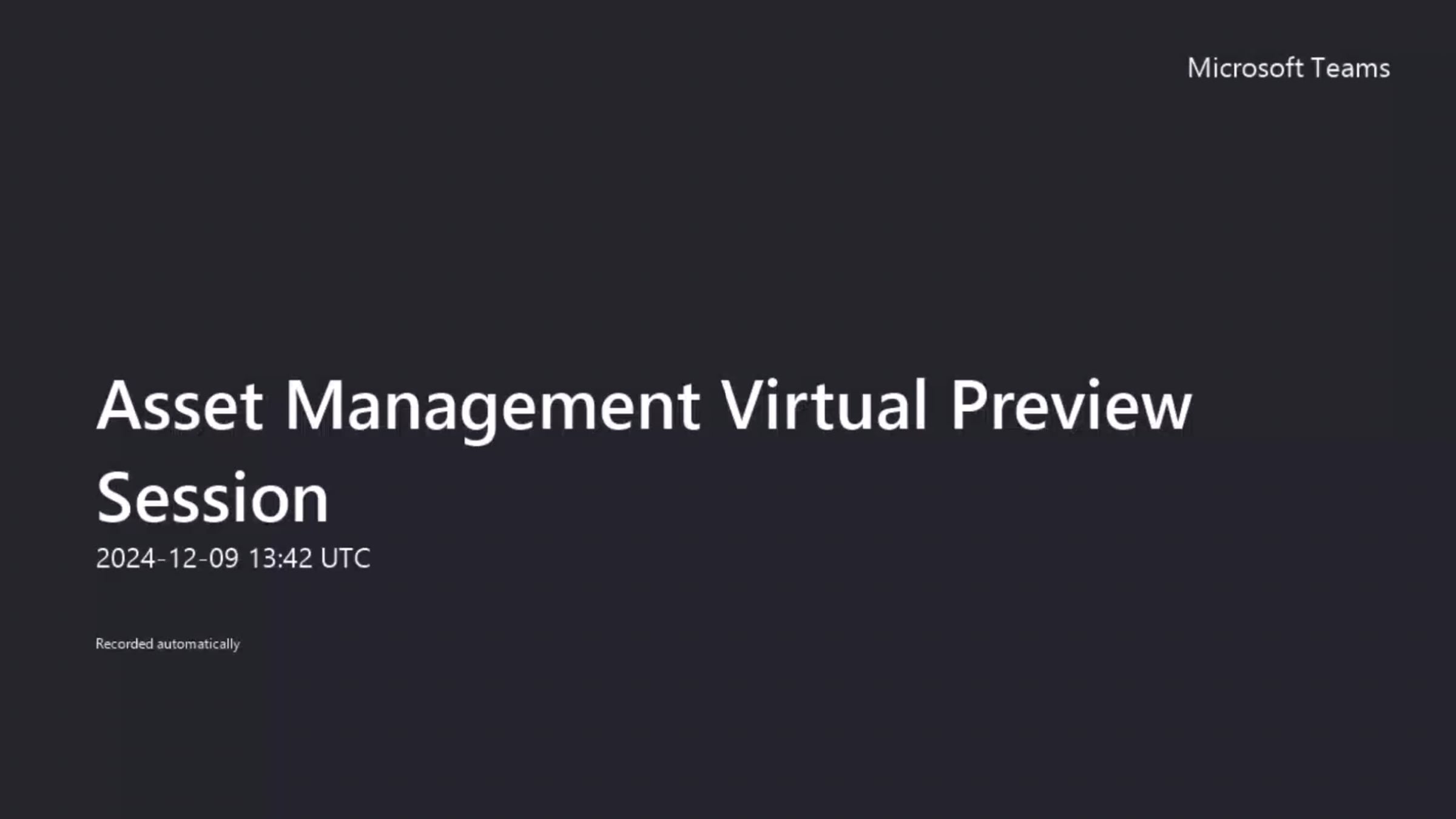 12-09-24 Asset Management Virtual Preview Session | Videos & Movies on ...