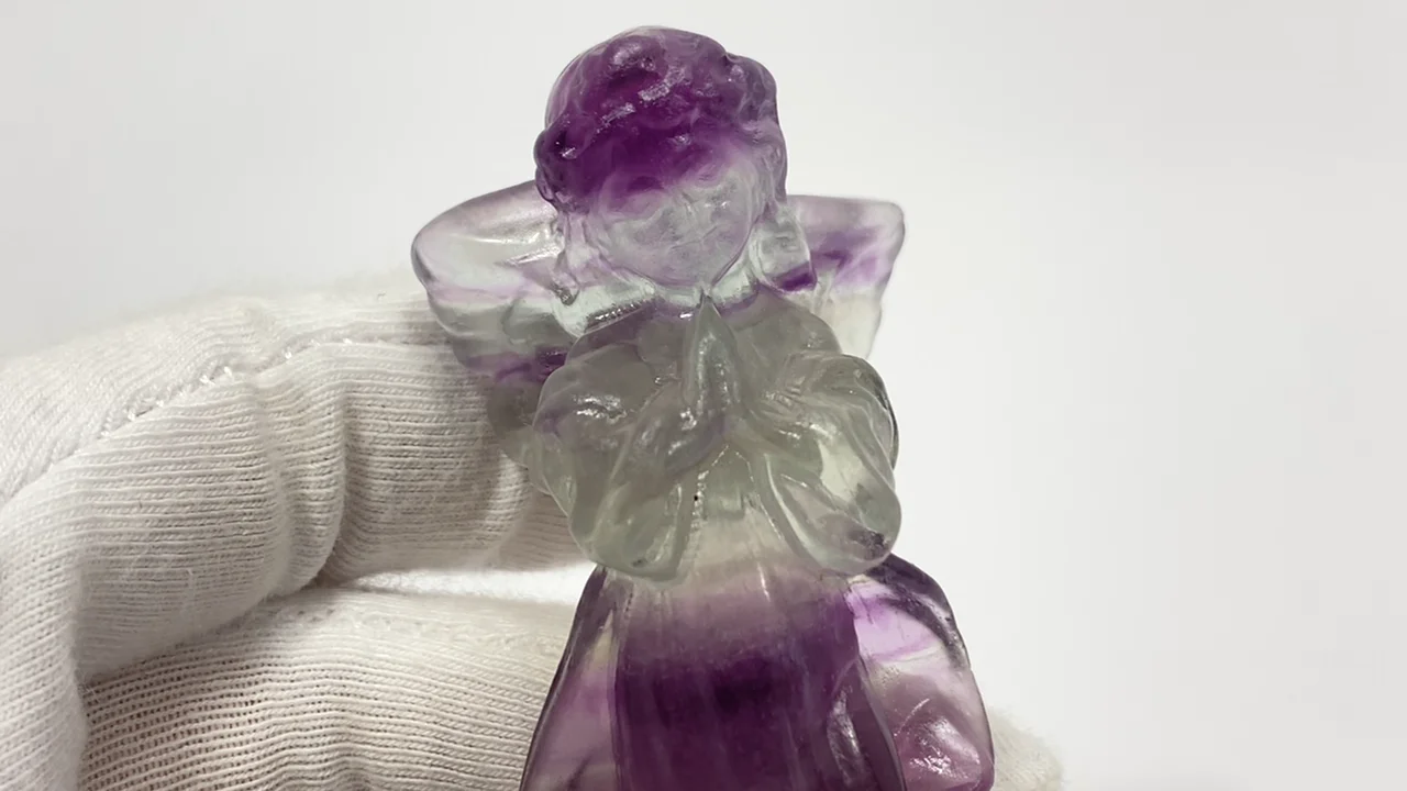 動画】【1点もの】マルチカラーフローライト 天使 NO.104 - 天然石