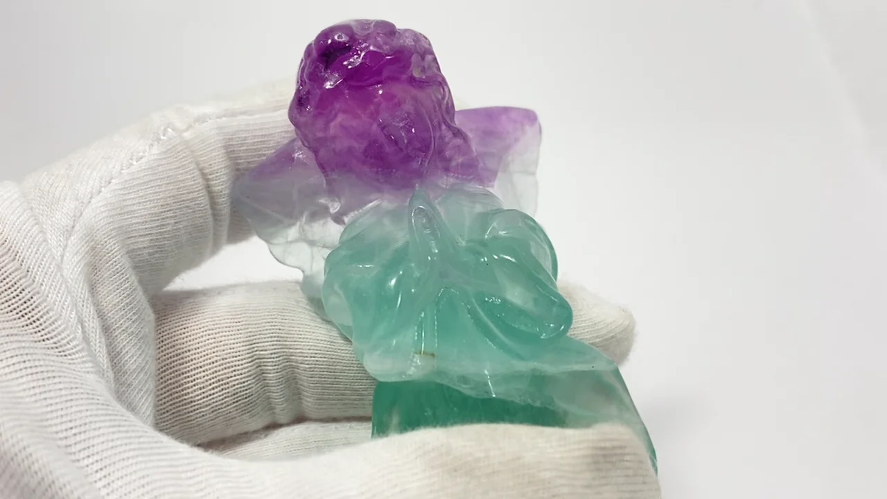動画】【1点もの】マルチカラーフローライト 天使 NO.6 - 天然石ビーズ
