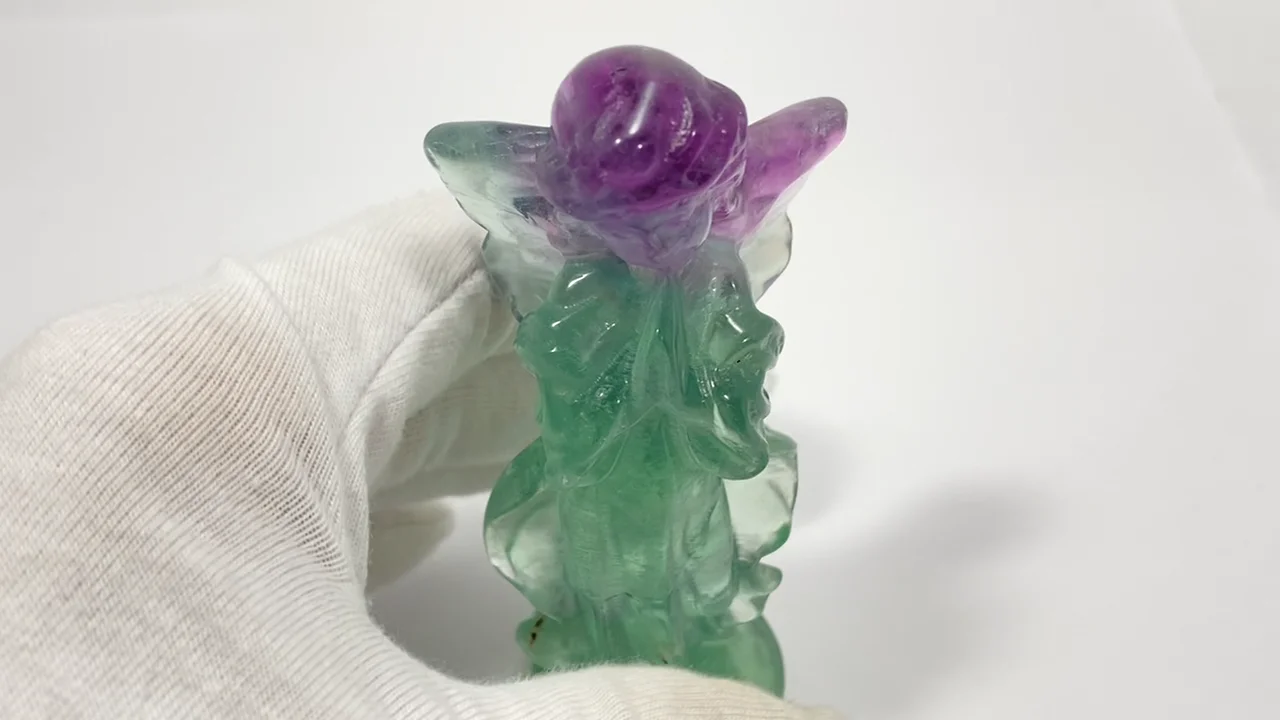 動画】【1点もの】マルチカラーフローライト 天使 NO.8 - 天然石ビーズ