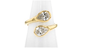 2.00 ct. t.w. Pear-Shaped Lab-Grown Diamond Bypass Ring in 14kt Yellow Gold