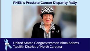 Congresswoman Alma Adams discussing lifesaving information about prostate cancer