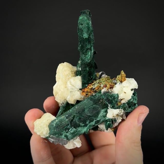 Malachite ps. Azurite with Calcite (old classic)