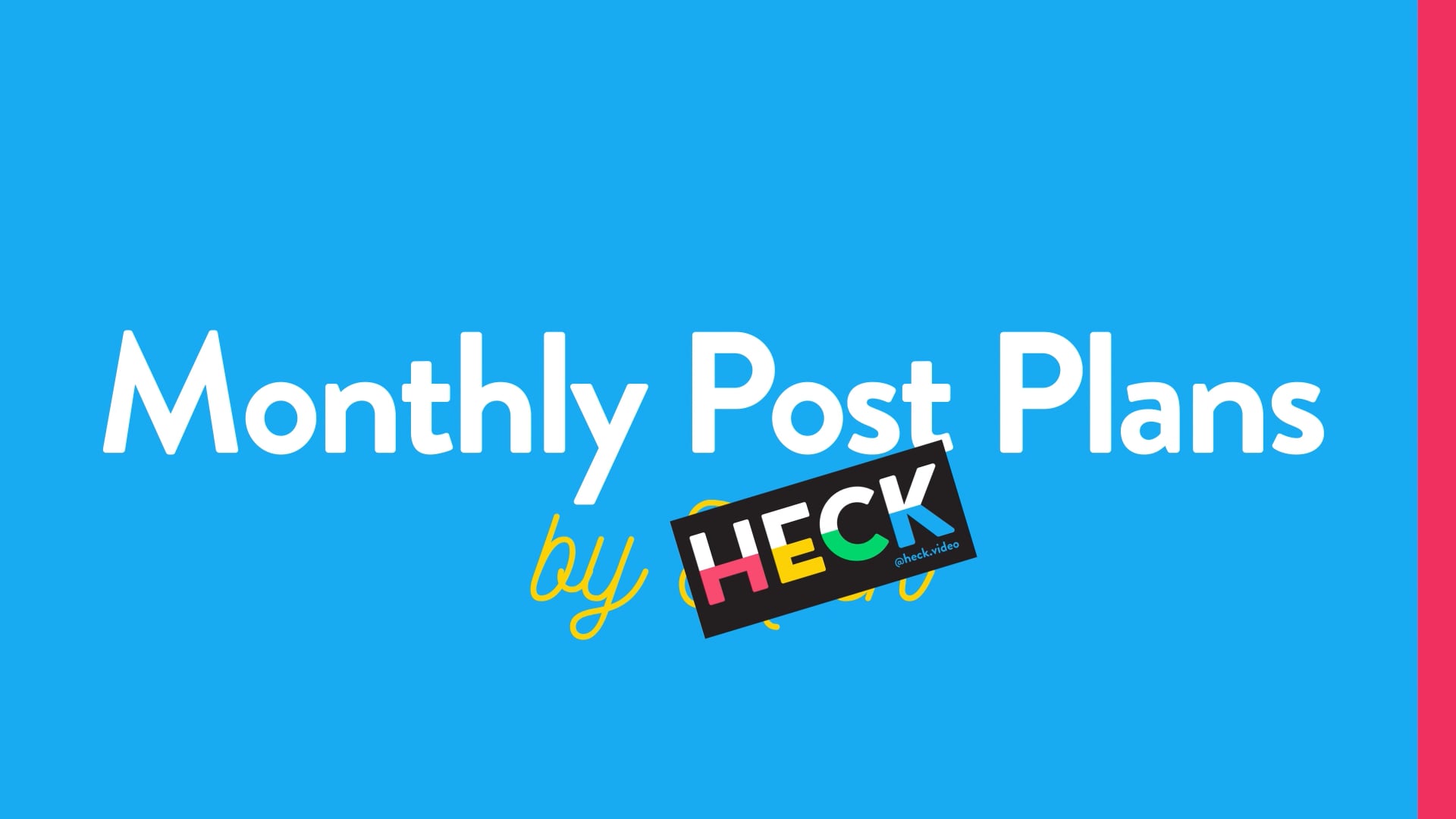 Monthly Plans, Explained