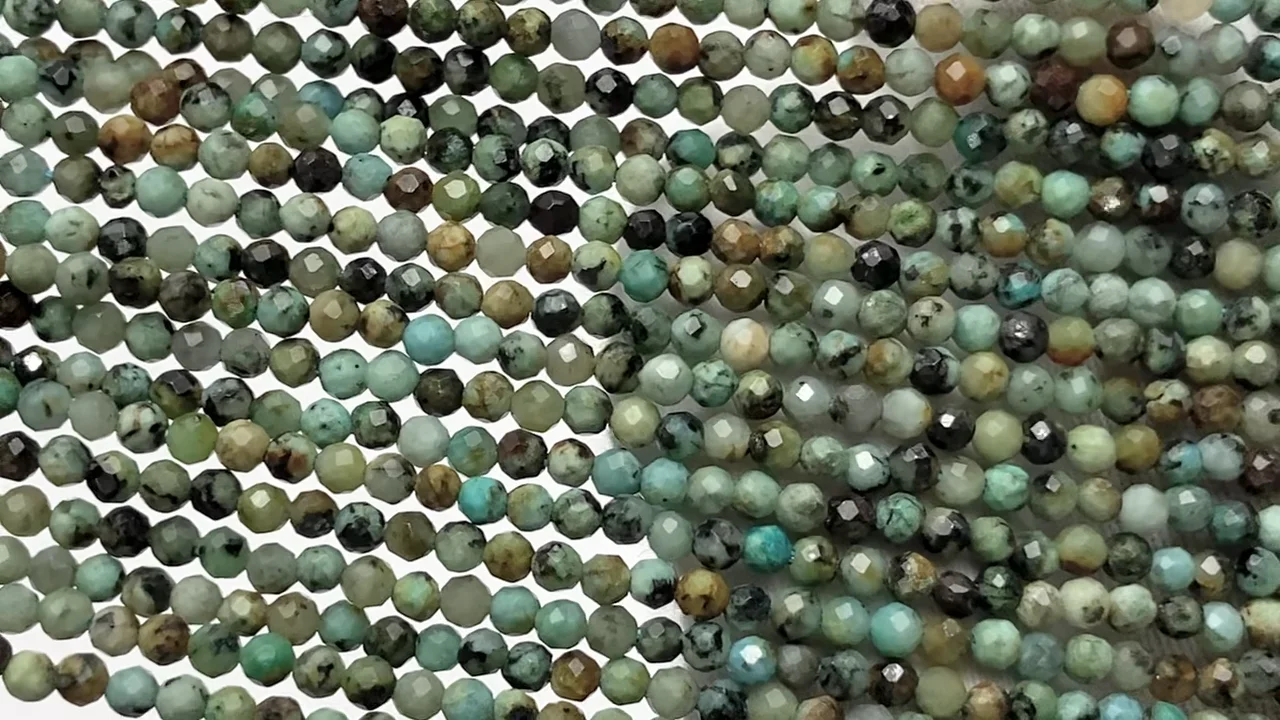 アフリカンターコイズ 極小ラウンドカット2mm ｜天然石ビーズの卸問屋