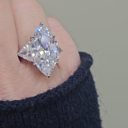 Marquise with Trillion Side-Stones Ring (12 TCW)