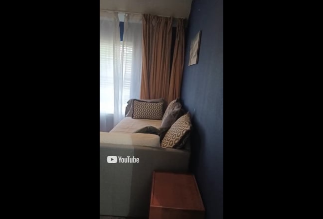 Room B: twin bed, desk, chair.  Main Photo