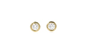 .10 ct. t.w. Bezel-Set Lab-Grown Diamond Stud Earrings in 18kt Gold Over Sterling