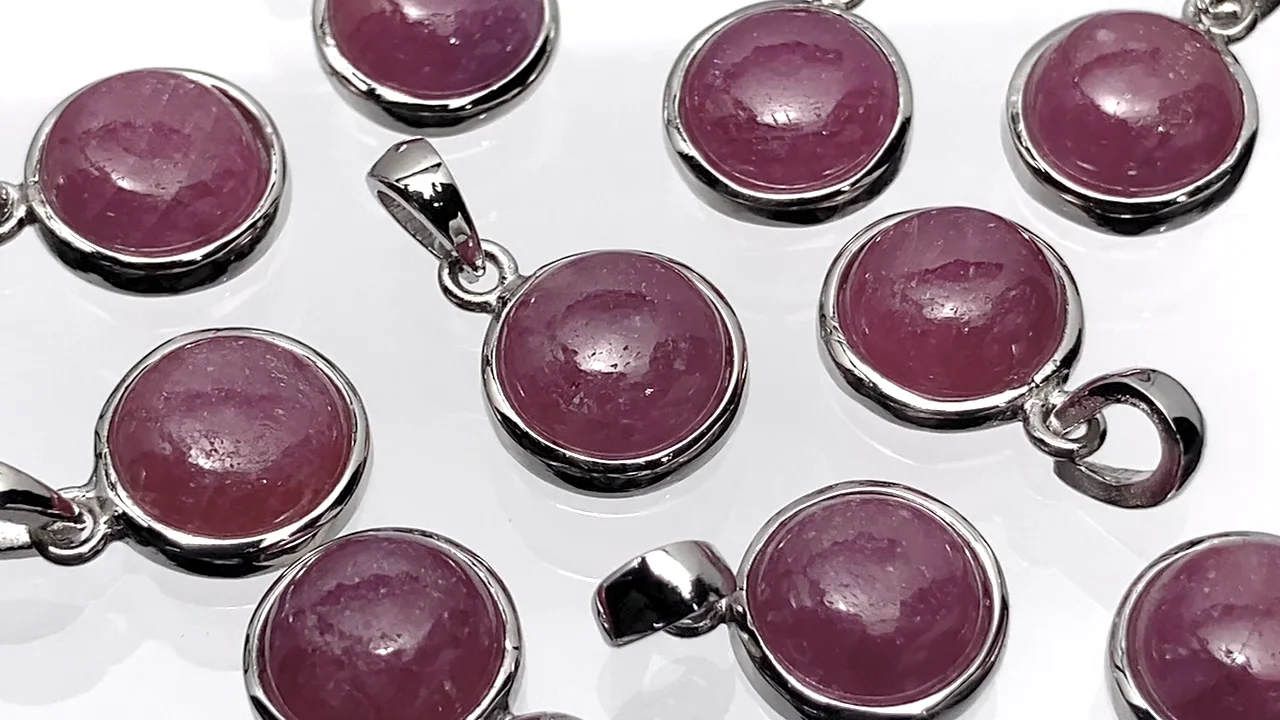 ルビー ラウンド型ペンダントトップ10×10mm SILVER925製 1個｜天然石