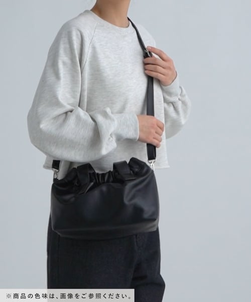a2oショルダーバッグ a2o | ▽11/12 release ワイドギャザーショルダーバッグ 表地