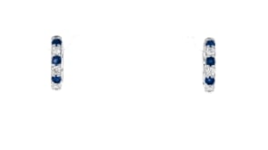 .30 ct. t.w. Sapphire and .25 ct. t.w. Lab-Grown Diamond Hoop Earrings in Sterling Silver