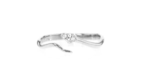 Diamond Snake Bypass Ring in Sterling Silver