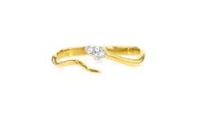 Lab-Grown Diamond Snake Bypass Ring in 18kt Gold Vermeil