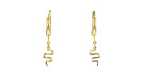 18kt Gold Vermeil Snake Hoop Drop Earrings