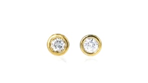 .20 ct. t.w. Bezel-Set Lab-Grown Diamond Stud Earrings in 18kt Gold Over Sterling