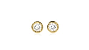 .15 ct. t.w. Bezel-Set Lab-Grown Diamond Stud Earrings in 18kt Gold Over Sterling