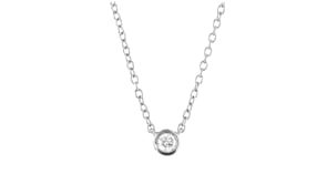 Bezel-Set Lab-Grown Diamond-Accented Necklace in Sterling Silver
