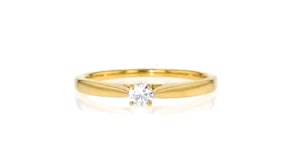 .15 Carat Lab-Grown Diamond Solitaire Ring in 18kt Gold Over Sterling