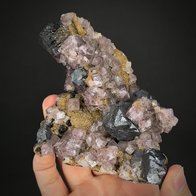 Fluorite with Galena, Sphalerite and Siderite